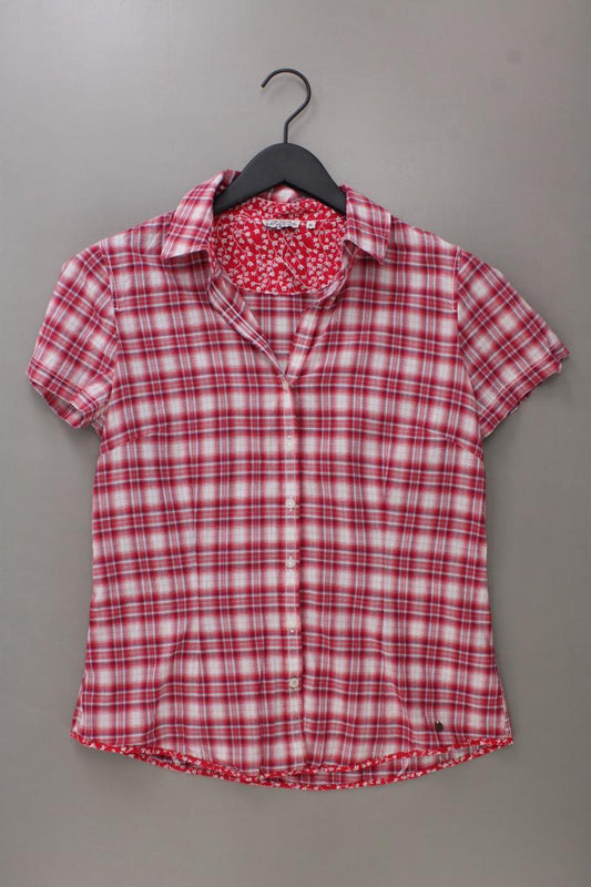 Tom Tailor Karobluse Gr. 38 kariert Kurzarm rot aus Baumwolle