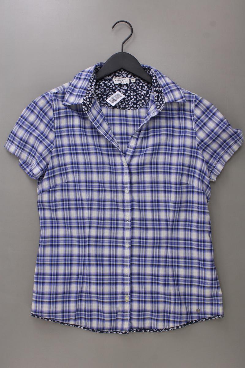 Tom Tailor Karobluse Gr. 40 kariert Kurzarm blau aus Baumwolle