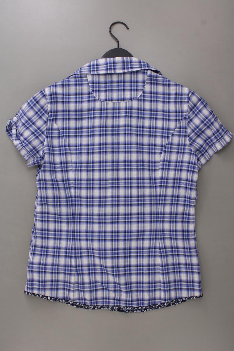 Tom Tailor Karobluse Gr. 40 kariert Kurzarm blau aus Baumwolle