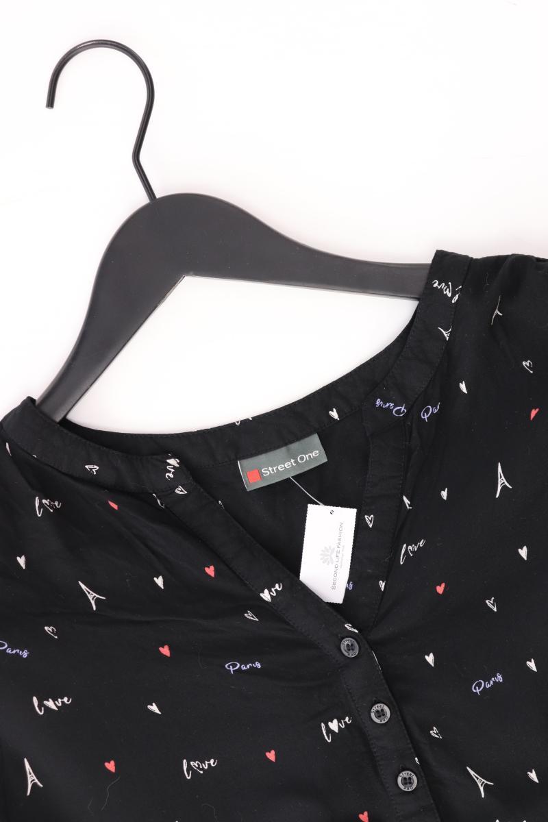 Street One Regular Bluse Gr. 36 3/4 Ärmel schwarz aus Viskose