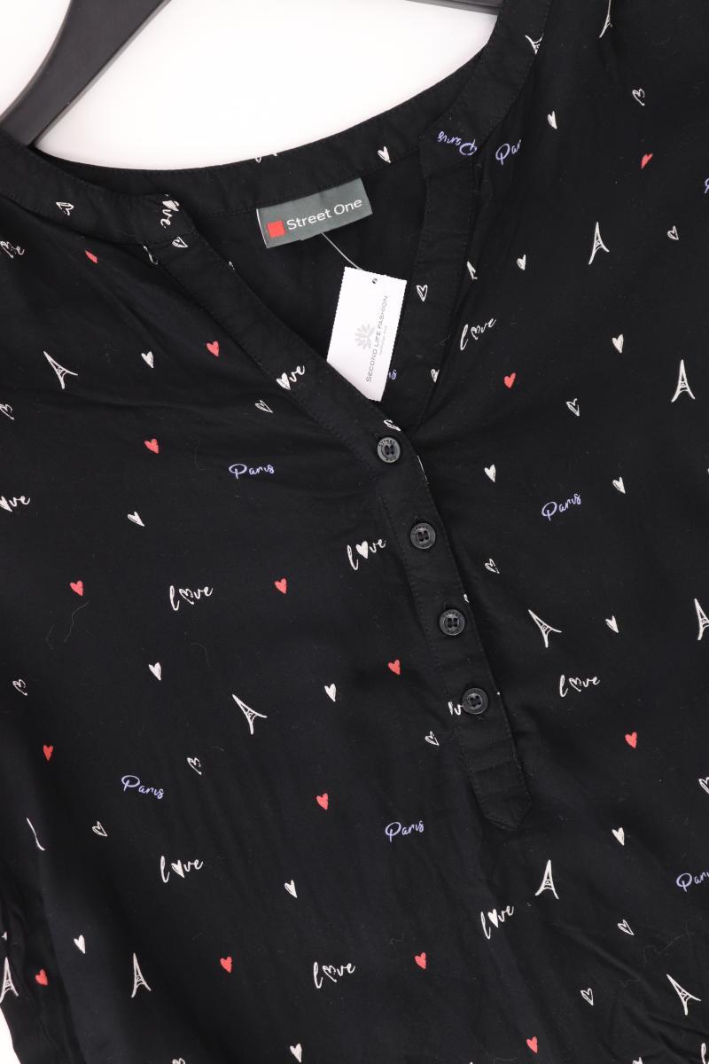 Street One Regular Bluse Gr. 36 3/4 Ärmel schwarz aus Viskose