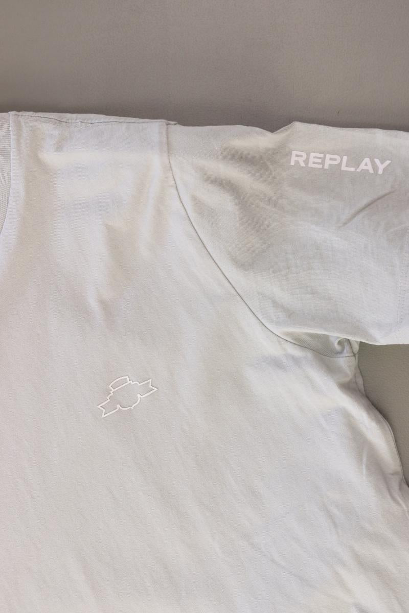 Replay T-Shirt für Herren Gr. M Kurzarm grau aus Baumwolle