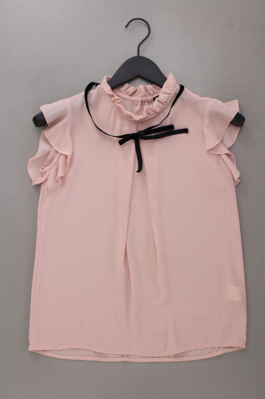 Sienna Rüschenbluse Gr. 34 neuwertig Kurzarm rosa aus Polyester