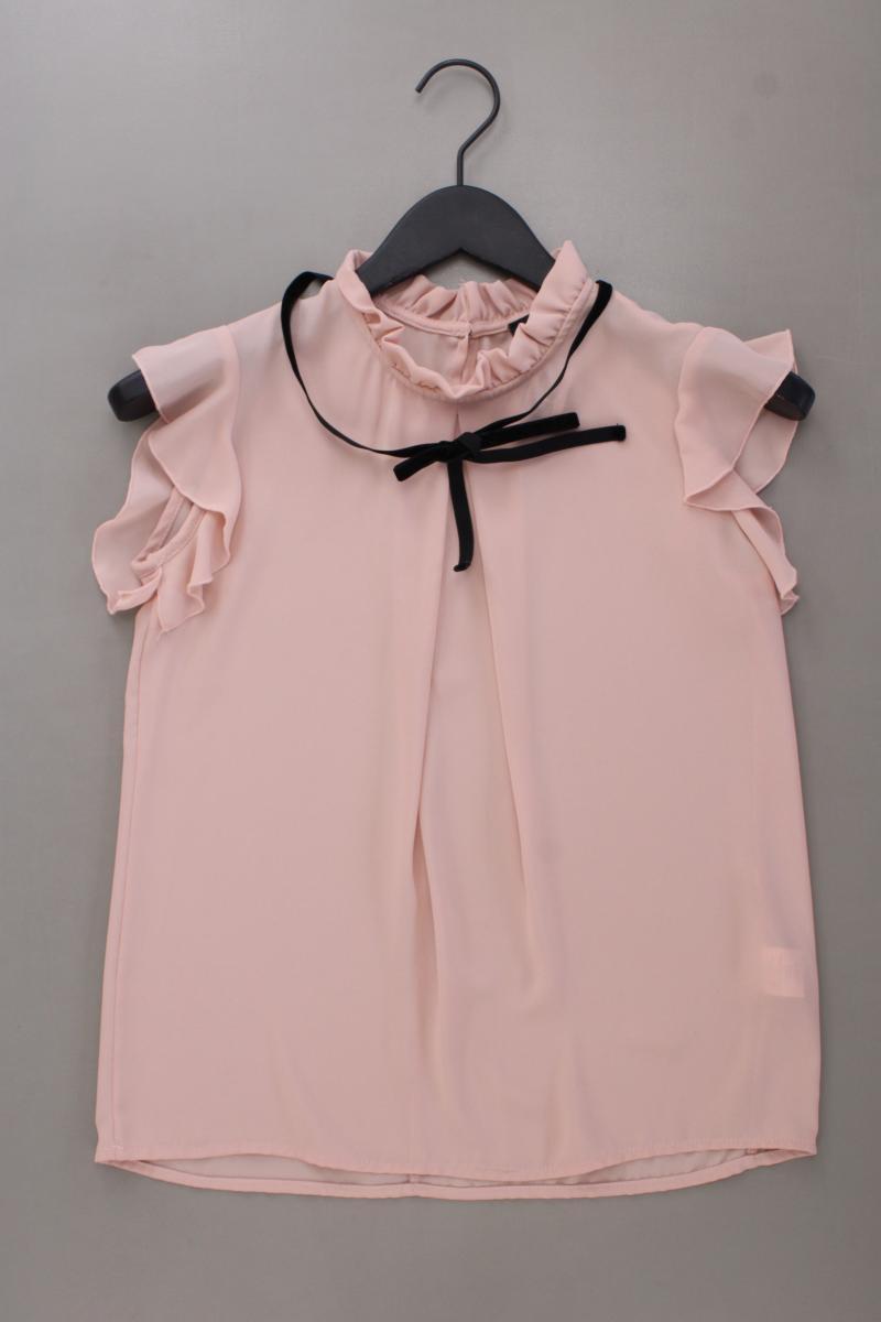 Sienna Rüschenbluse Gr. 34 neuwertig Kurzarm rosa aus Polyester