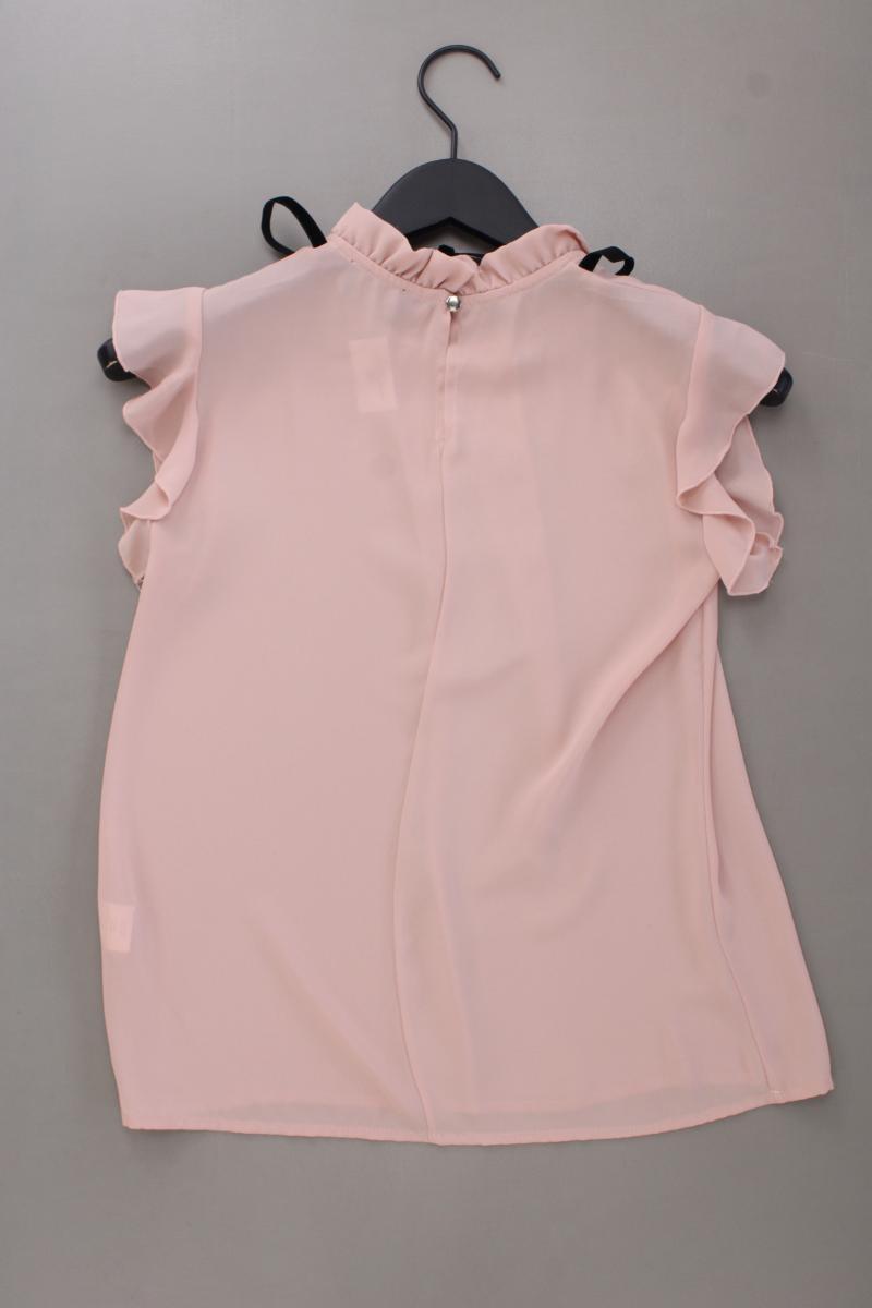Sienna Rüschenbluse Gr. 34 neuwertig Kurzarm rosa aus Polyester