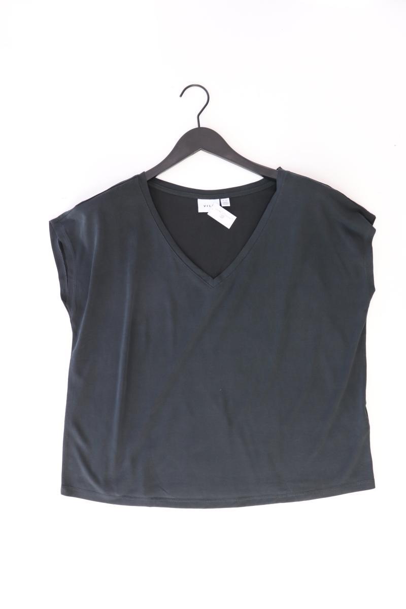 Vila Shirt mit V-Ausschnitt Gr. XXL Kurzarm grau aus Viskose
