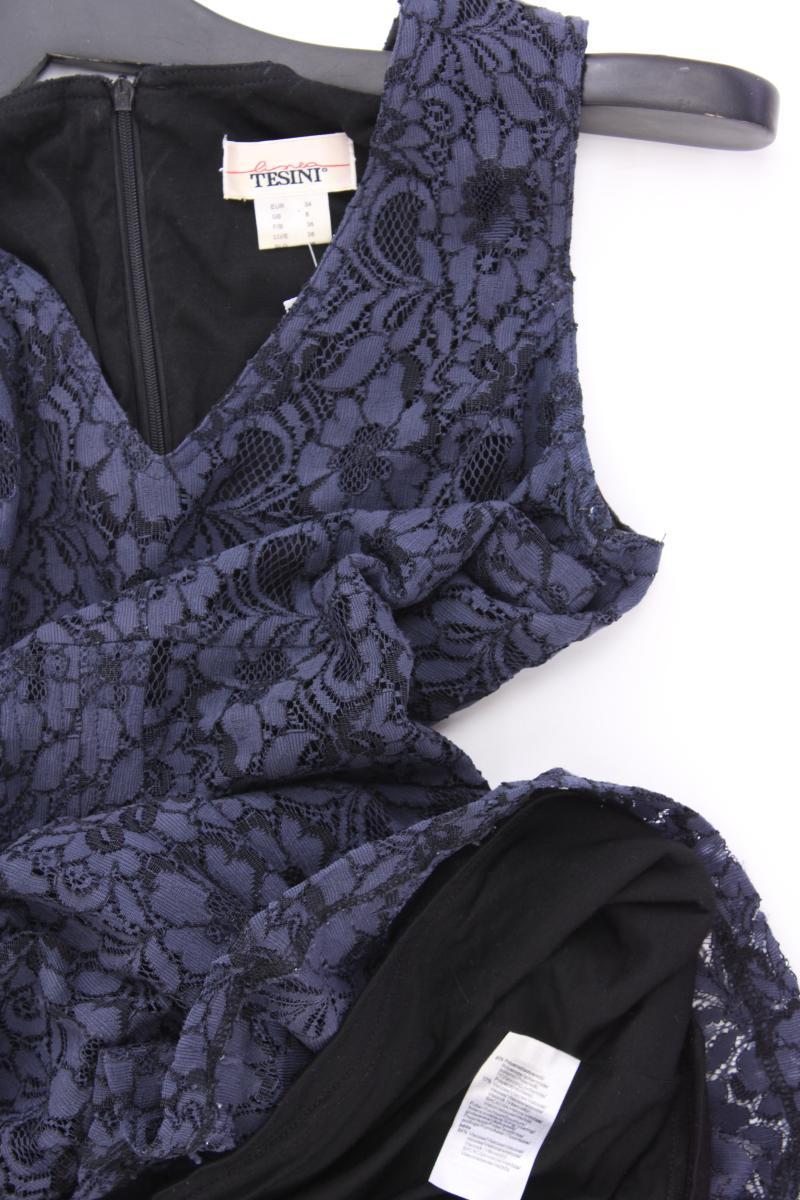 Tesini Spitzenkleid Gr. 34 Ärmellos blau aus Polyamid