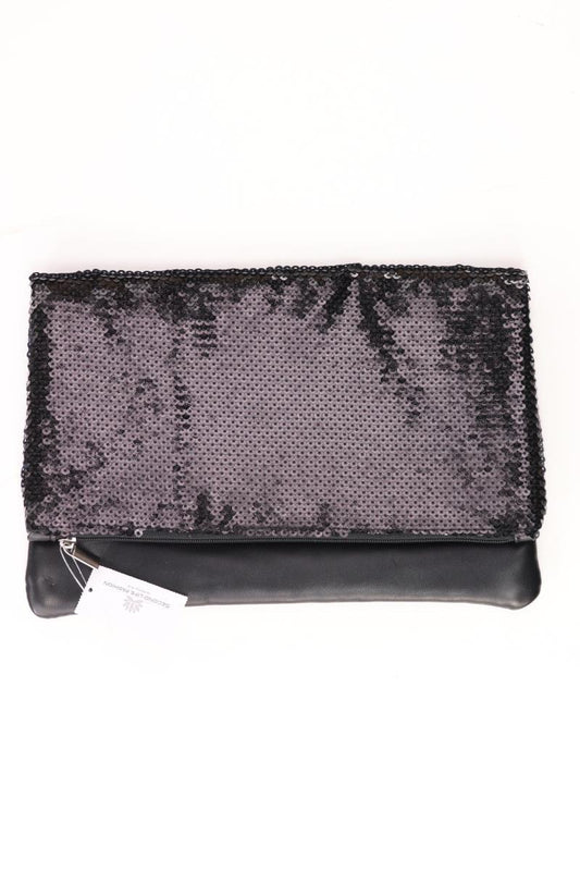 Clutch mit Pailletten schwarz