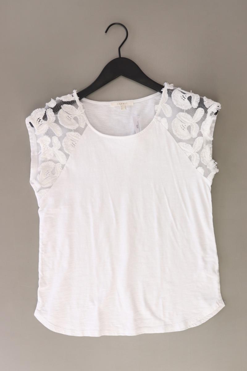 Esprit T-Shirt Gr. M Kurzarm weiß aus Baumwolle