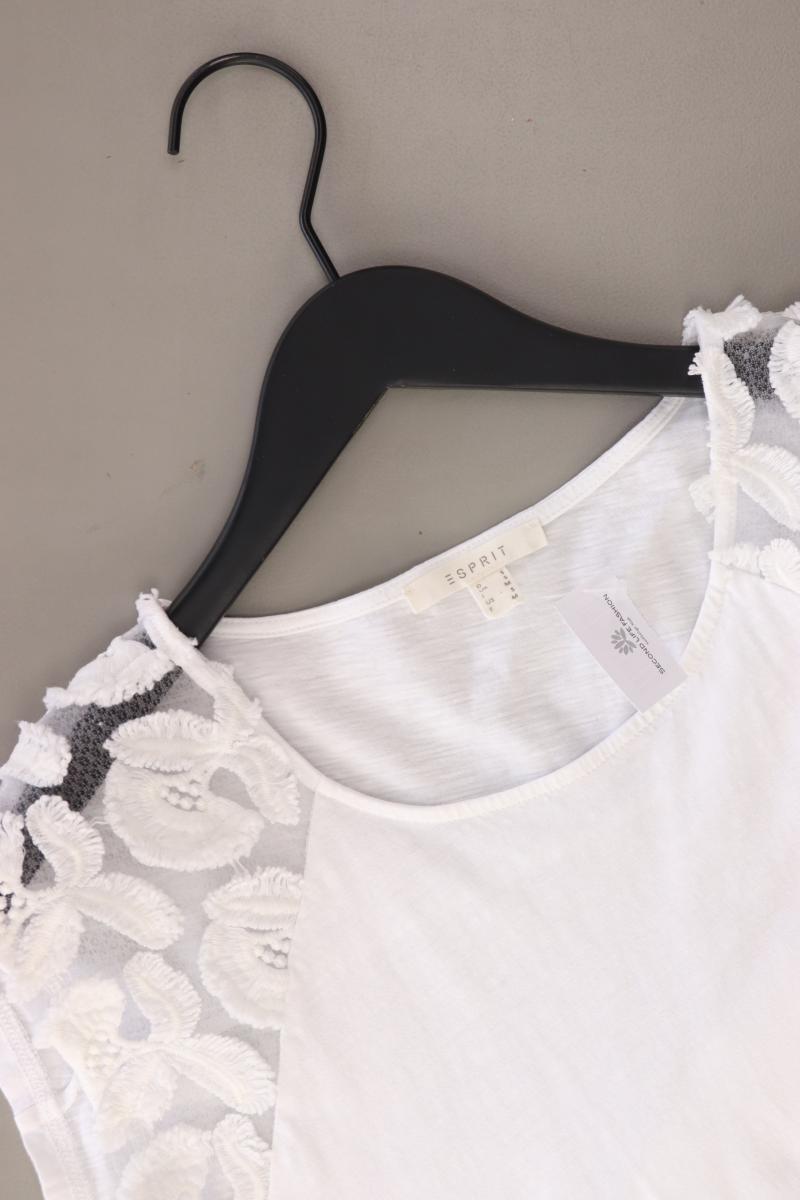 Esprit T-Shirt Gr. M Kurzarm weiß aus Baumwolle