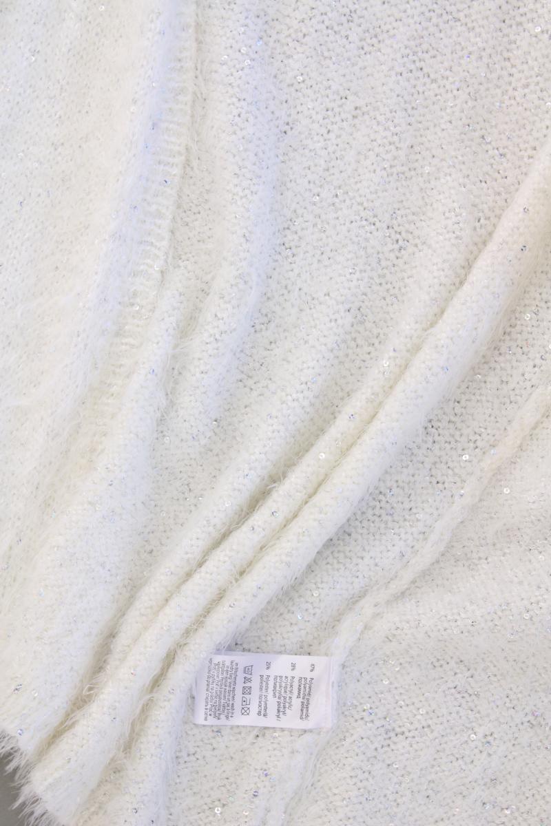 Laura Kent Strickjacke Gr. 50 neuwertig Langarm mit Glitzer creme aus Polyamid