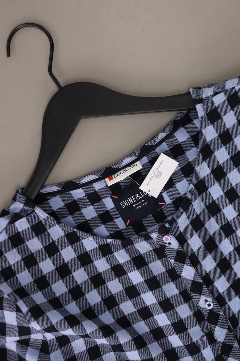 Street One Karobluse Gr. 44 kariert Langarm blau aus Baumwolle