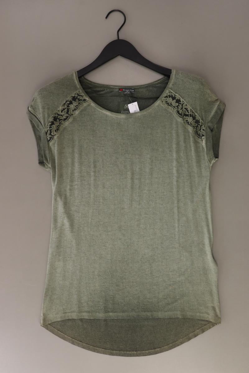 Street One T-Shirt Gr. 36 Kurzarm olivgrün aus Baumwolle
