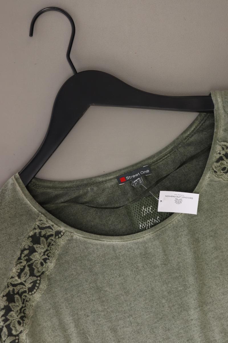 Street One T-Shirt Gr. 36 Kurzarm olivgrün aus Baumwolle