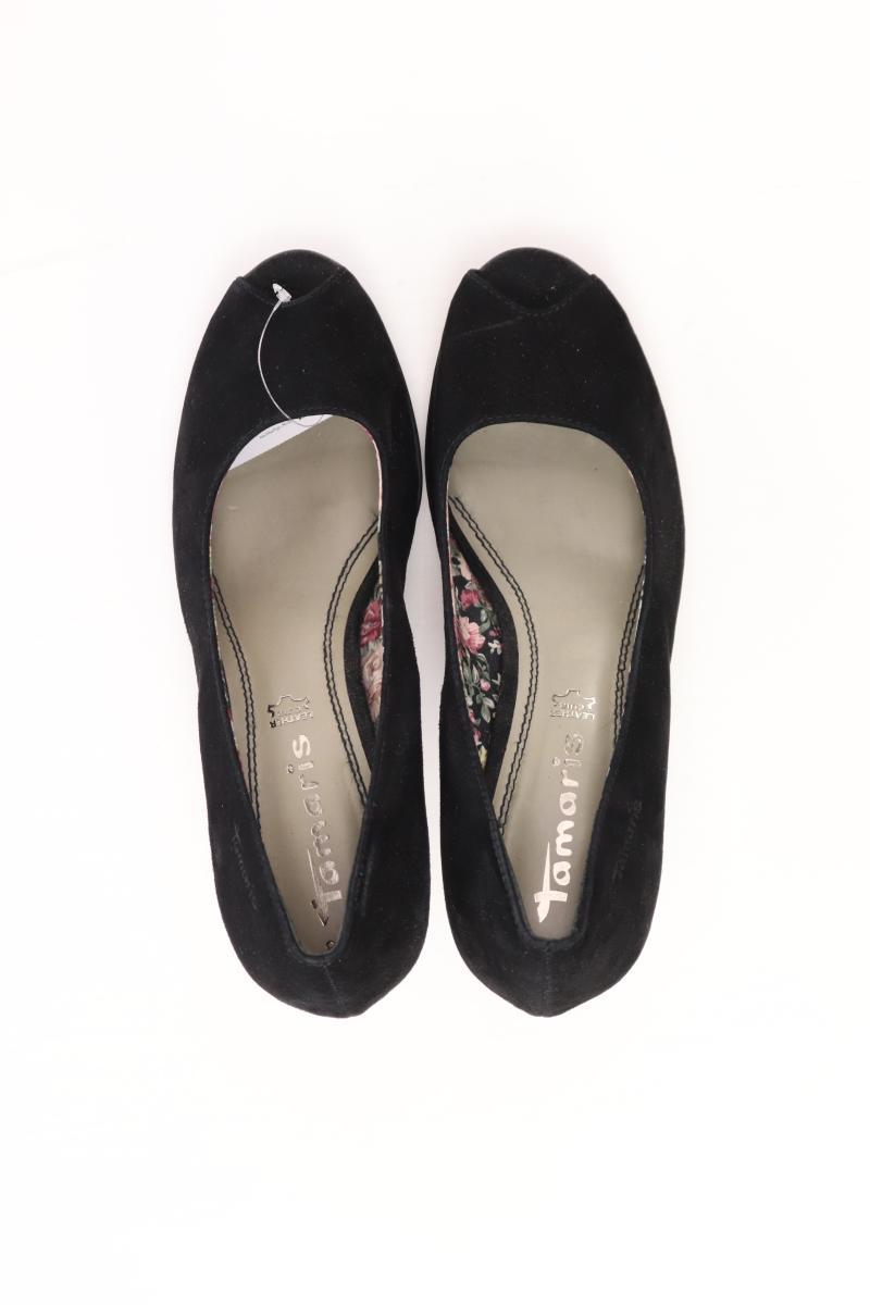 Tamaris Peep Toes Gr. 38 schwarz aus Leder