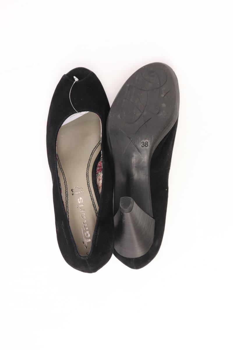 Tamaris Peep Toes Gr. 38 schwarz aus Leder