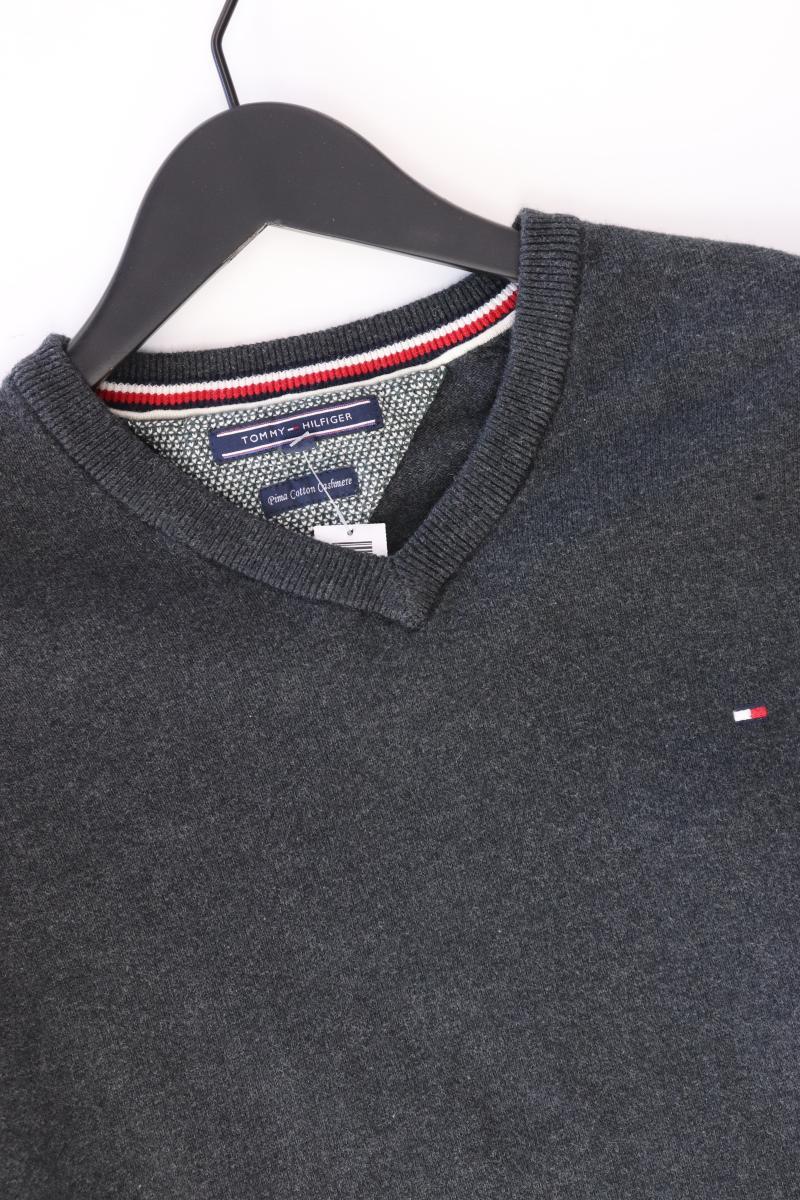 Tommy Hilfiger Feinstrickpullover für Herren Gr. L grau aus Baumwolle