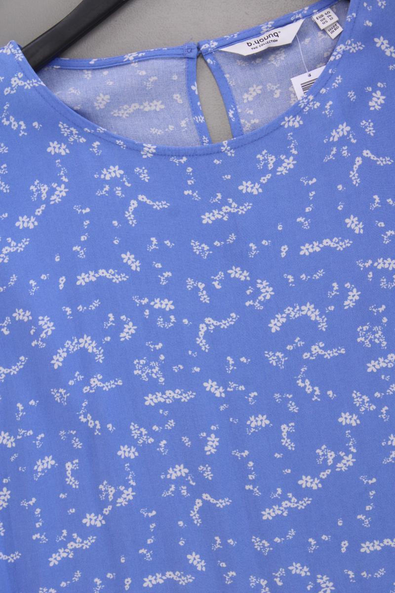 B.Young Kurzarmkleid Gr. 40 mit Blumenmuster blau aus Viskose