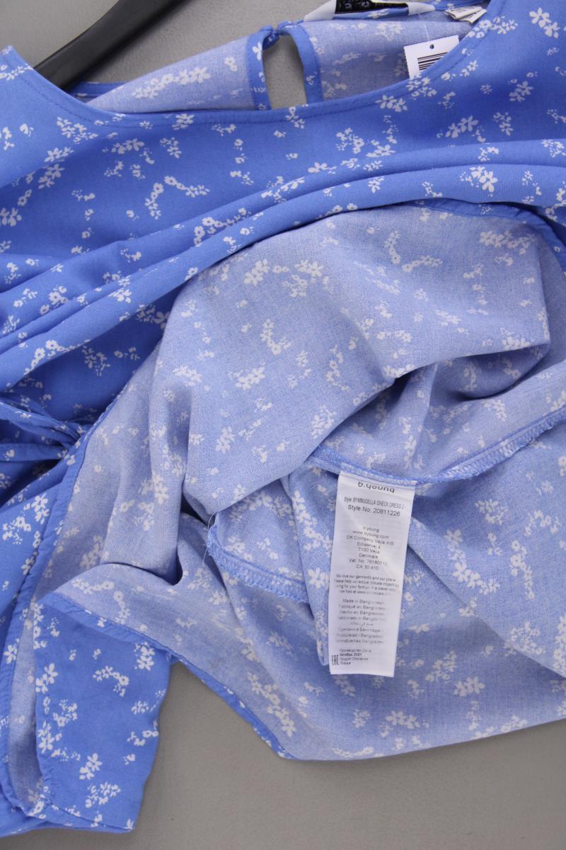 B.Young Kurzarmkleid Gr. 40 mit Blumenmuster blau aus Viskose