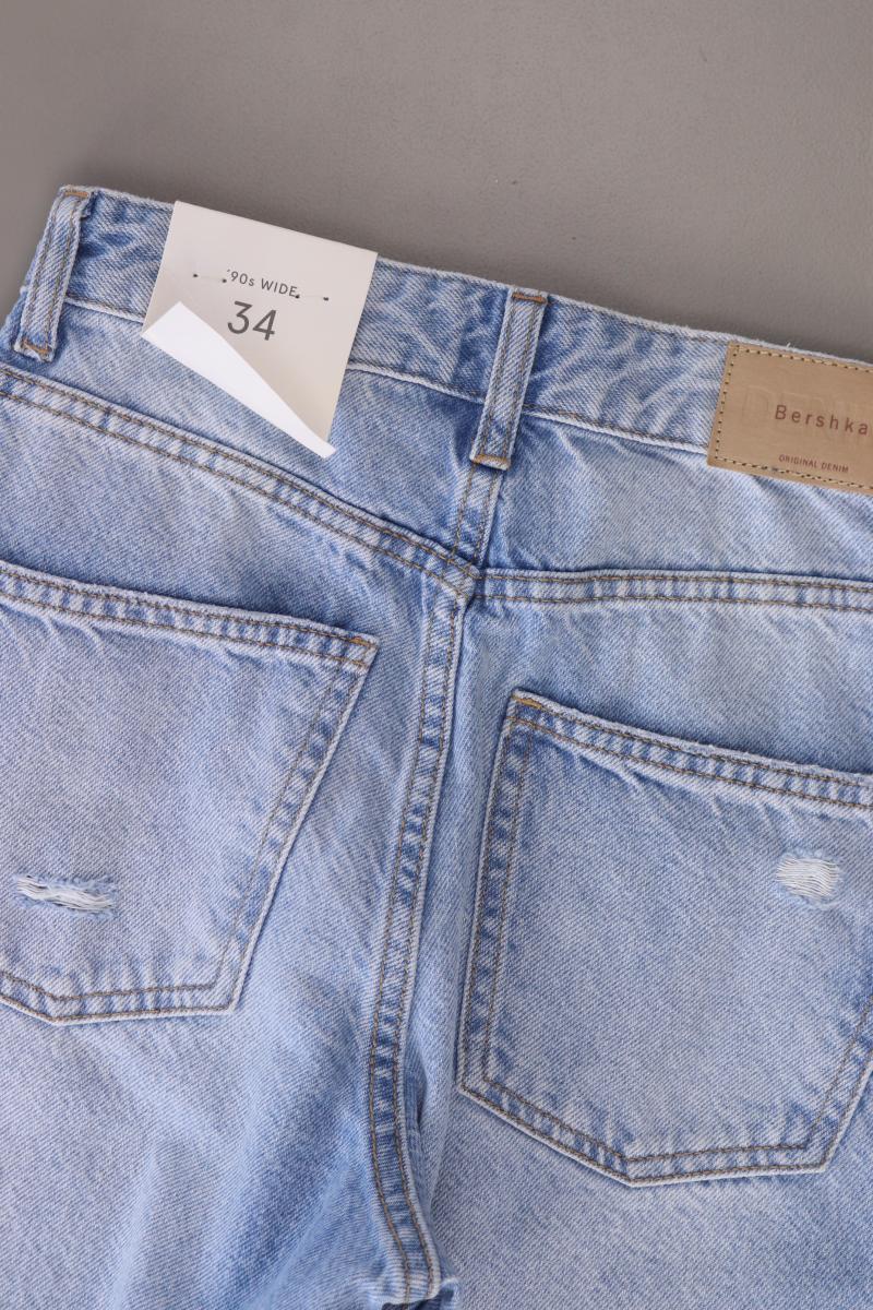 Bershka Wide Leg Jeans Gr. 34 neu mit Etikett blau aus Baumwolle