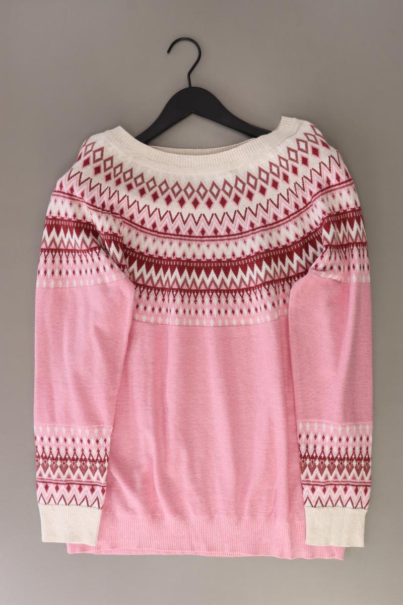 Esprit Feinstrickpullover Gr. XXL mit Faire-Isle-Muster rosa aus Baumwolle