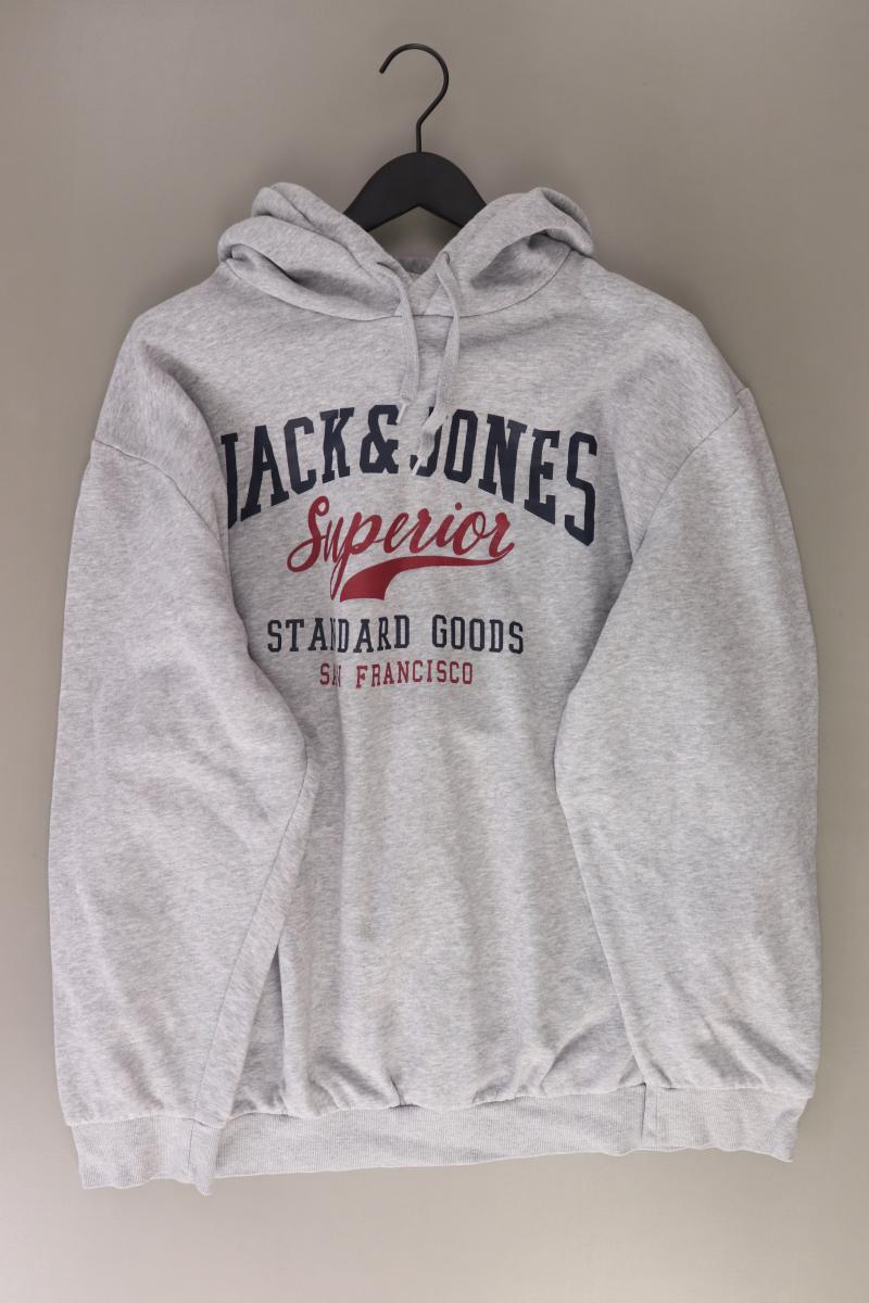 Jack & Jones Hoodie Gr. 5XL für Herren Gr. XXXL grau aus Baumwolle