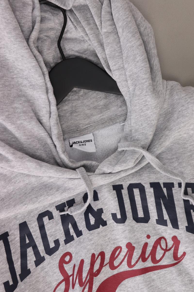 Jack & Jones Hoodie Gr. 5XL für Herren Gr. XXXL grau aus Baumwolle