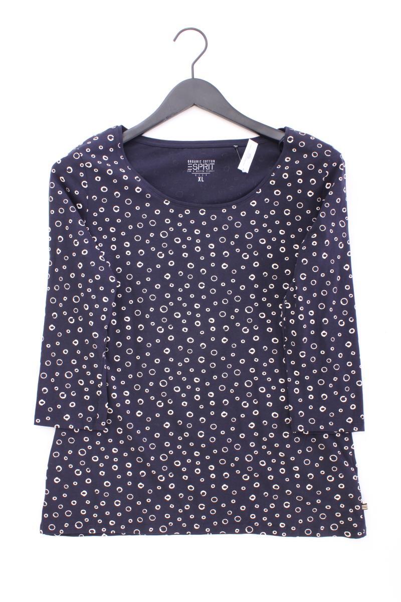 Esprit Printshirt Gr. XL 3/4 Ärmel blau aus Baumwolle