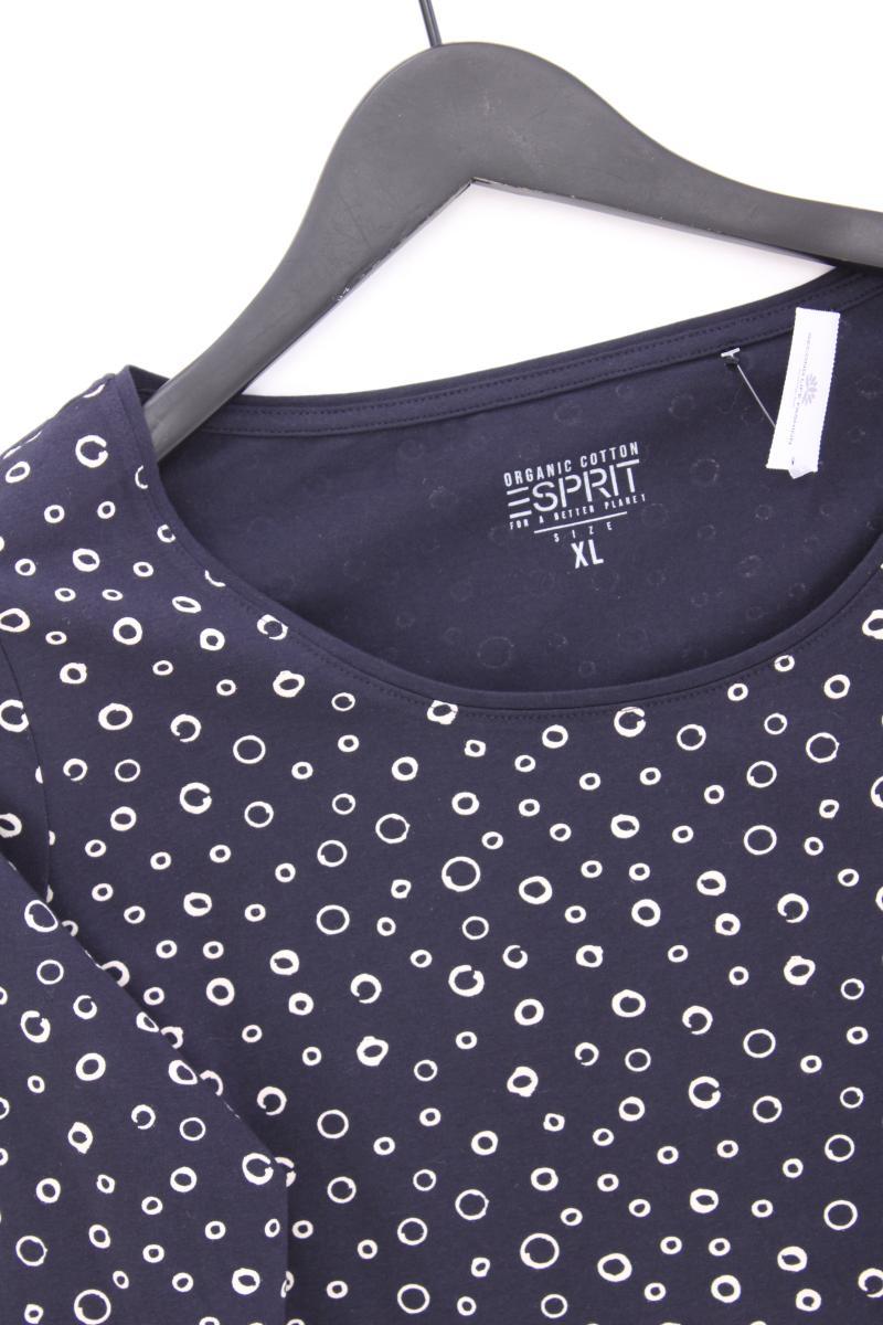 Esprit Printshirt Gr. XL 3/4 Ärmel blau aus Baumwolle