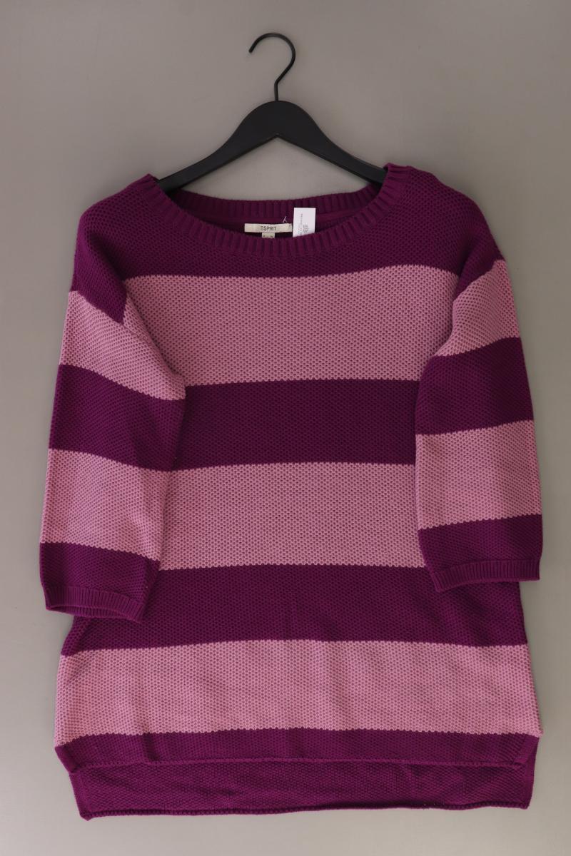 Esprit Grobstrickpullover Gr. XL gestreift lila aus Baumwolle