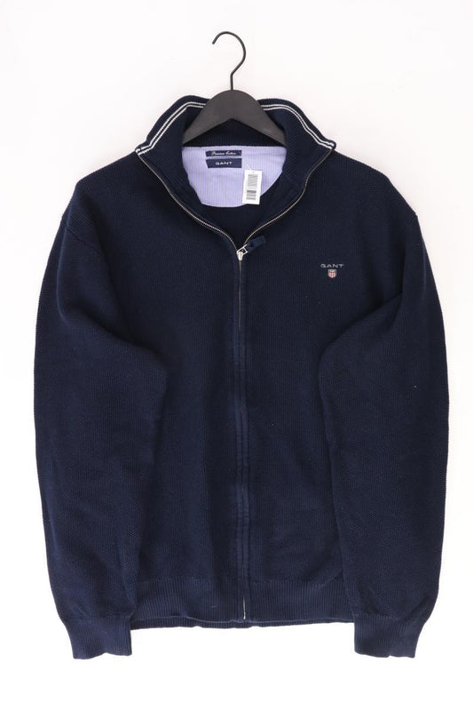 Gant Strickjacke für Herren Gr. XXXL Langarm blau aus Baumwolle