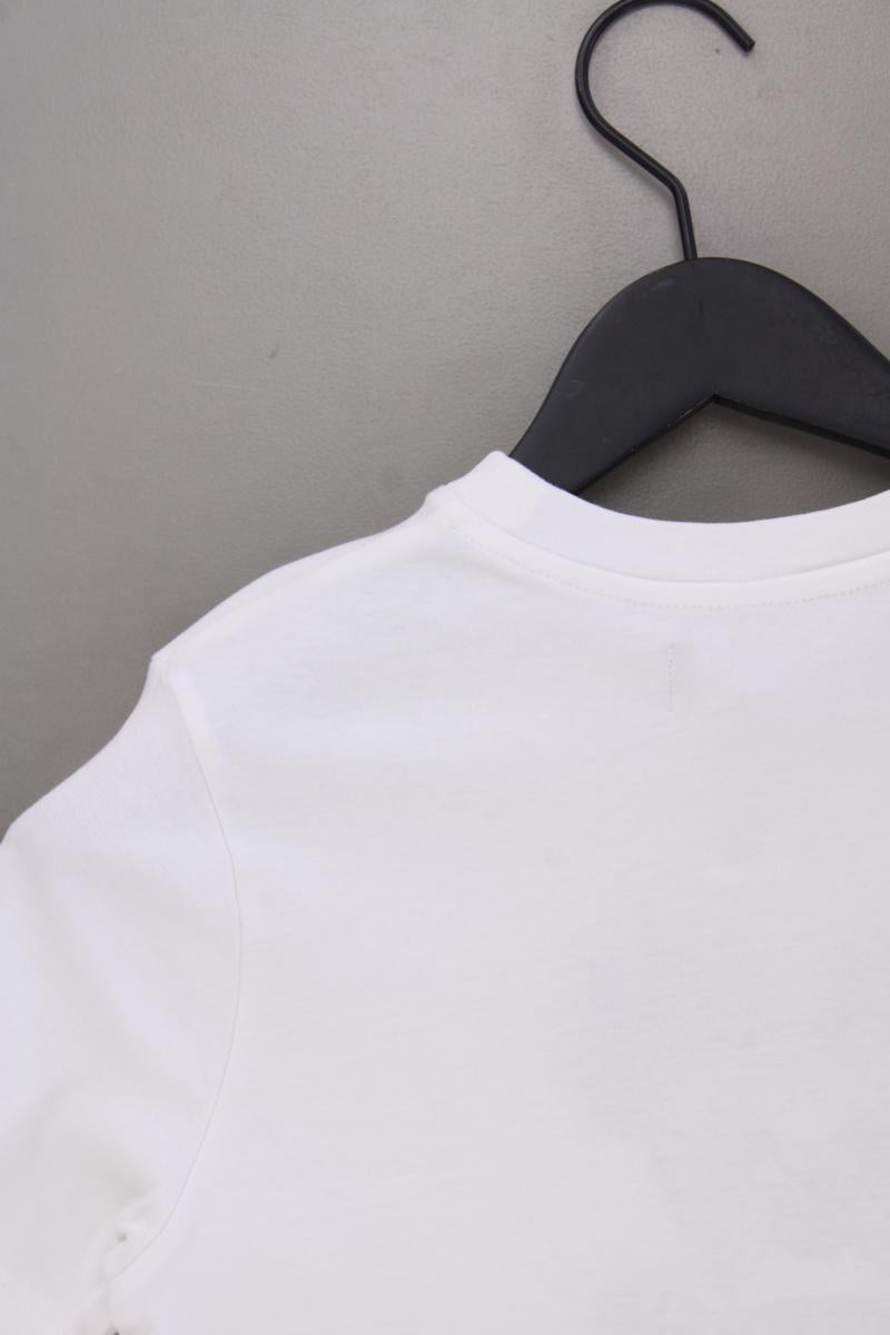 UTERQUE T-Shirt Gr. M Kurzarm mit Pailletten weiß