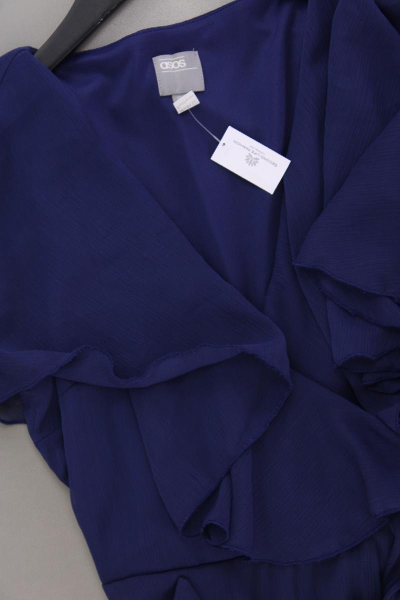 Asos Wickelkleid Gr. 36 Kurzarm blau aus Polyester