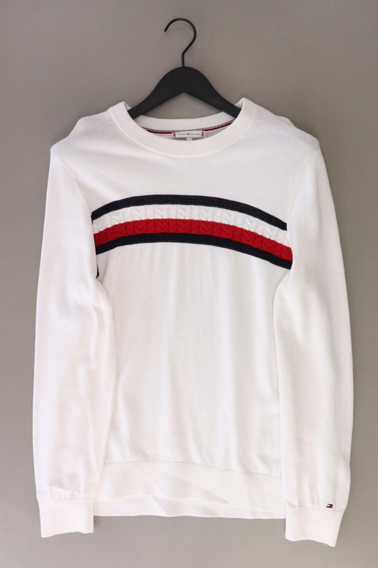 Tommy Hilfiger Feinstrickpullover Gr. XXL gestreift weiß aus Baumwolle