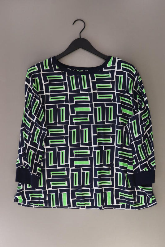 Esprit Oversize-Bluse Gr. 42 geometrisches Muster 3/4 Ärmel blau aus Viskose