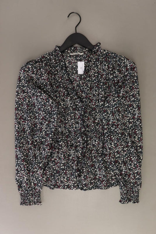 PIGALLE Rüschenbluse Gr. M mit Blumenmuster Langarm mehrfarbig aus Polyester