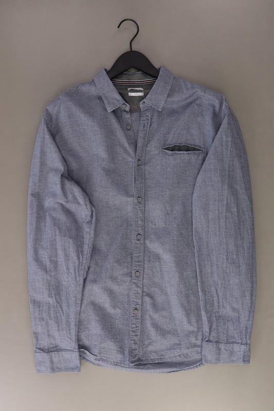 Esprit Langarmhemd für Herren Gr. XL blau aus Baumwolle