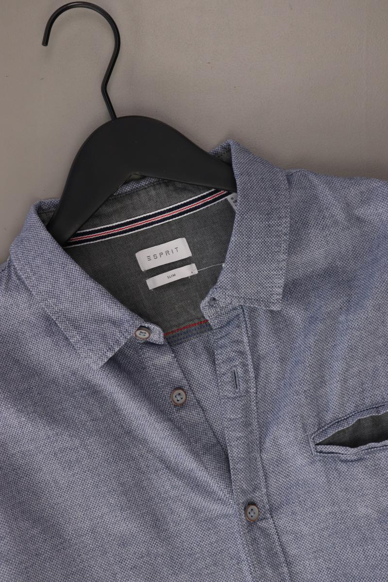 Esprit Langarmhemd für Herren Gr. XL blau aus Baumwolle