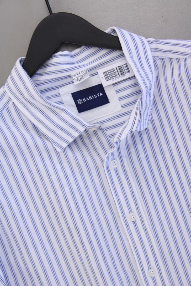 Babista Kurzarmhemd für Herren Gr. Hemdgröße 49/50 gestreift blau aus Baumwolle