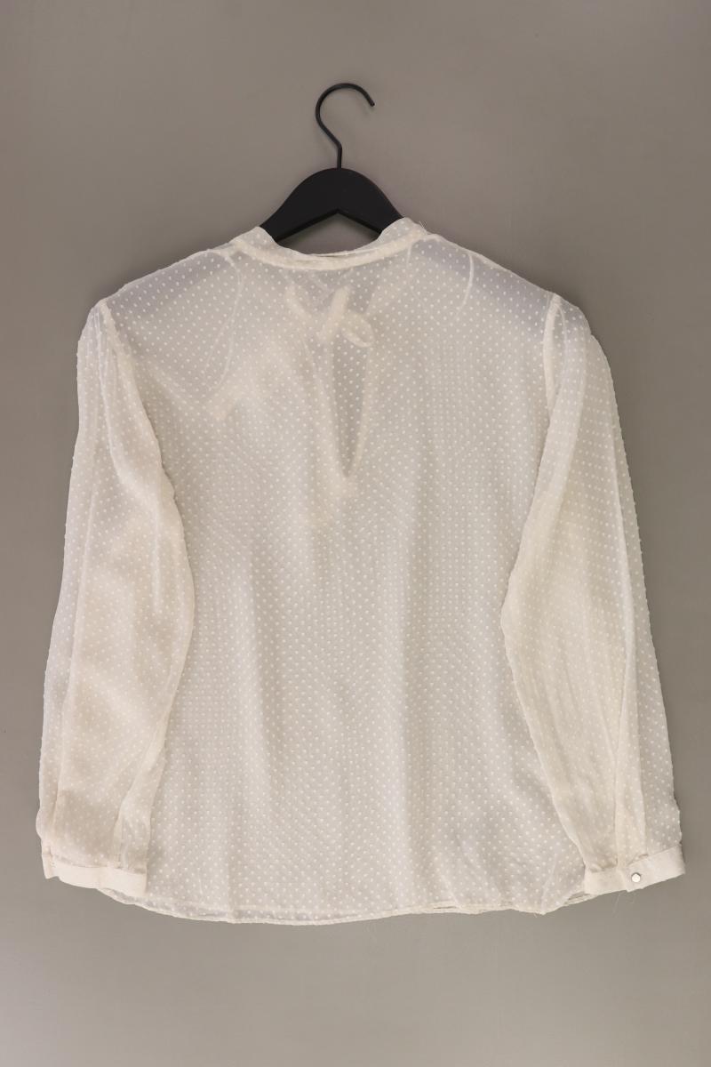 Mango Schluppenbluse Gr. L Langarm creme aus Polyester