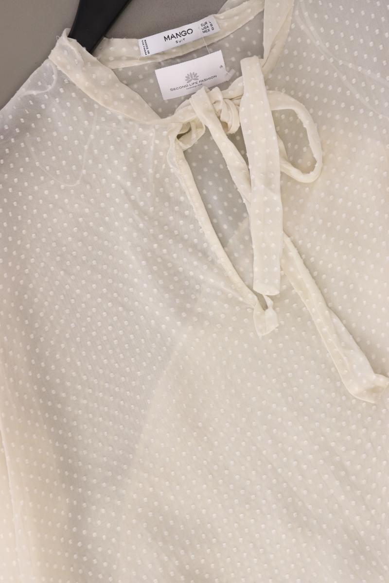 Mango Schluppenbluse Gr. L Langarm creme aus Polyester