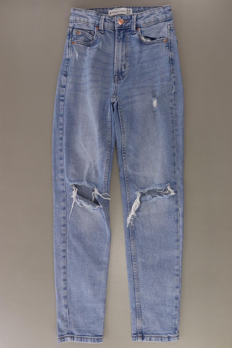 Stradivarius Skinny Jeans Gr. 34 blau aus Baumwolle