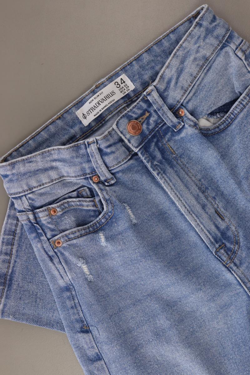Stradivarius Skinny Jeans Gr. 34 blau aus Baumwolle