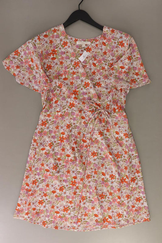 monteau Wickelkleid Gr. XL mit Blumenmuster Kurzarm orange aus Polyester