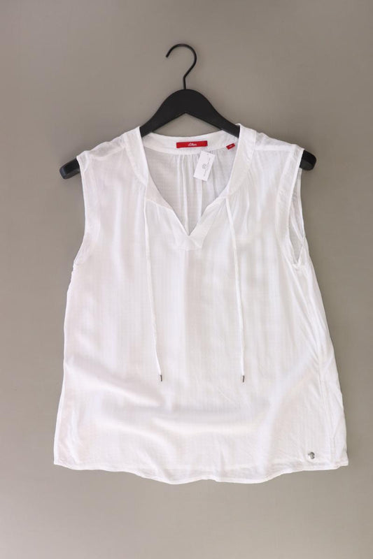 s.Oliver Ärmellose Bluse Gr. 36 weiß aus Viskose