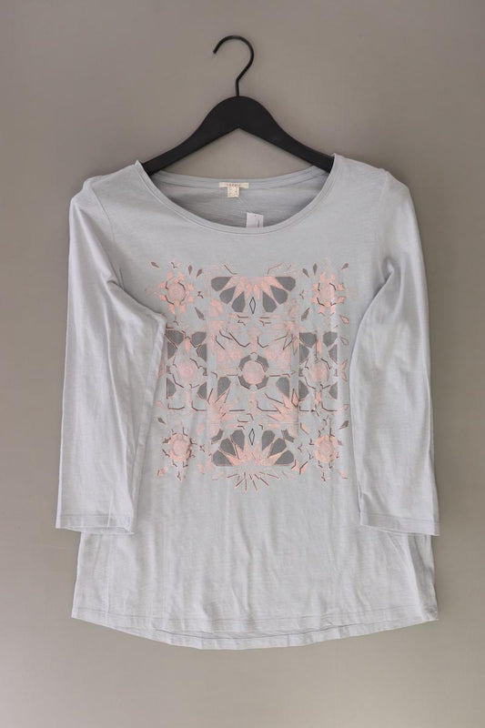 Esprit Printshirt Gr. L 3/4 Ärmel grau aus Baumwolle
