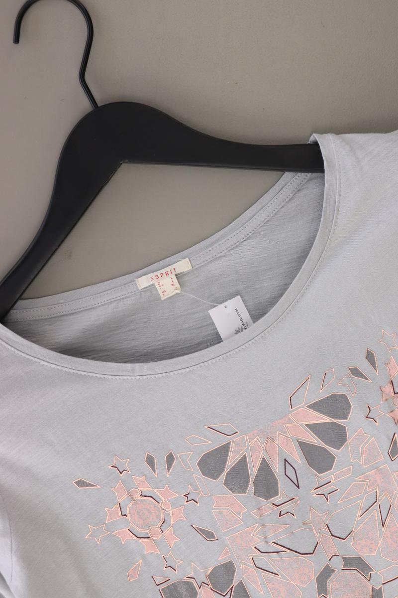 Esprit Printshirt Gr. L 3/4 Ärmel grau aus Baumwolle