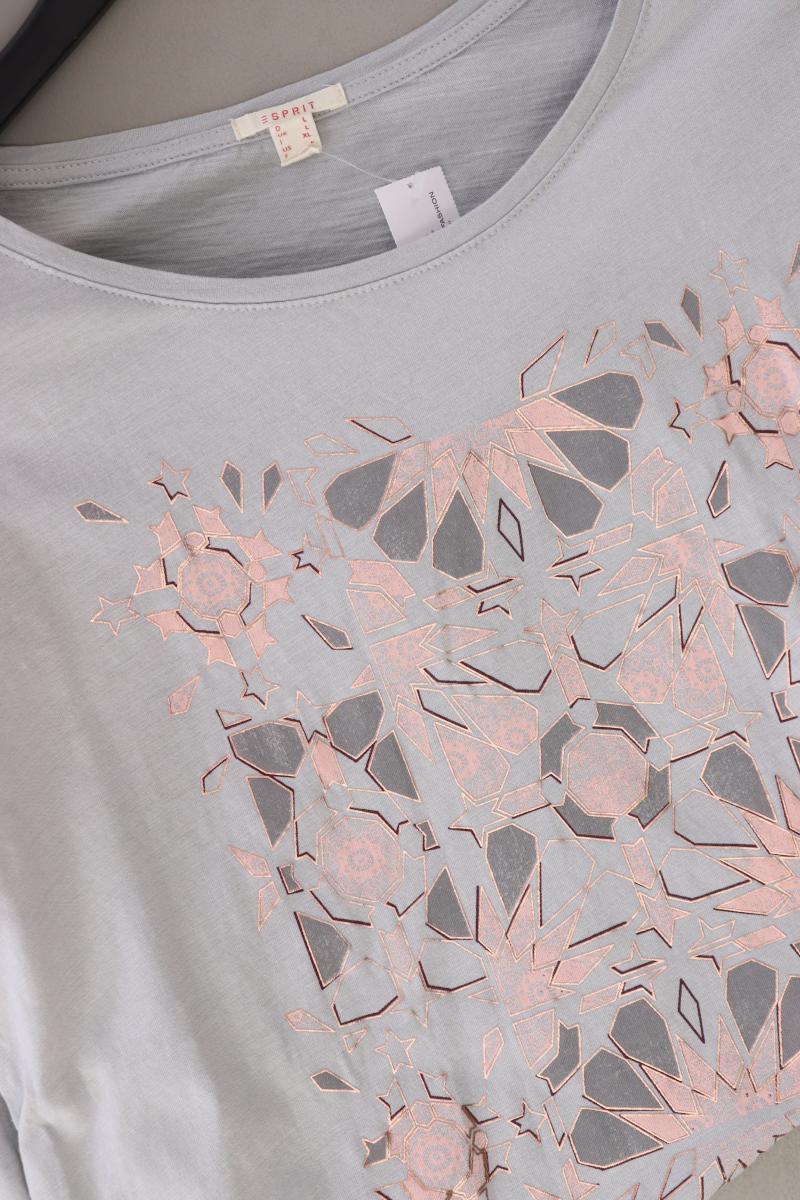 Esprit Printshirt Gr. L 3/4 Ärmel grau aus Baumwolle