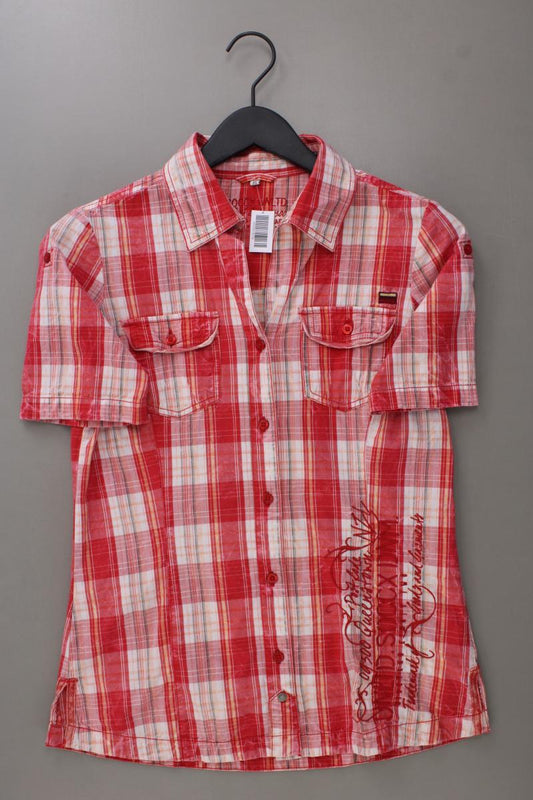 Soccx Karobluse Gr. M kariert Kurzarm rot aus Baumwolle