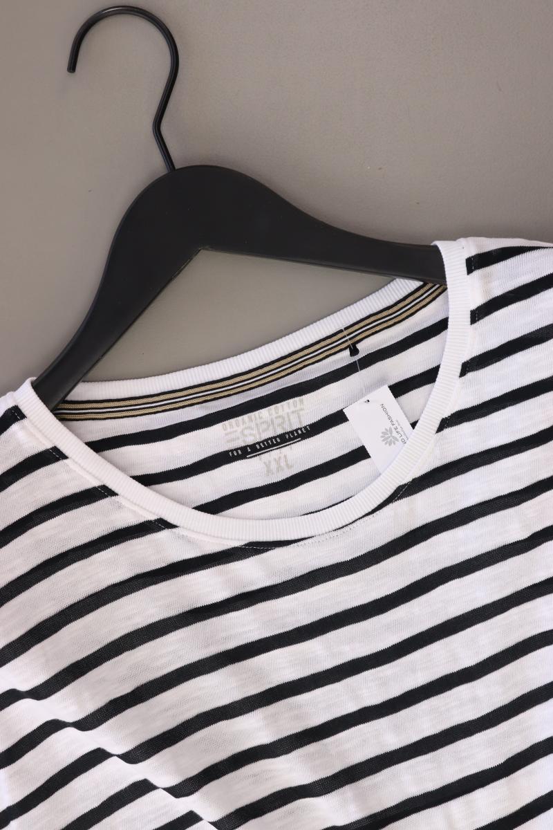 Esprit Ringelshirt Gr. XXL gestreift Kurzarm weiß aus Baumwolle